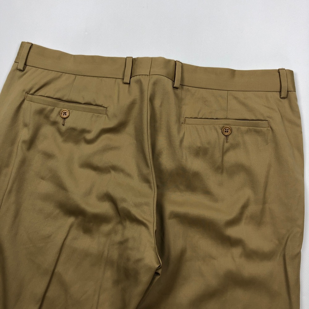Polo Ralph Lauren Mens 38 Tan Wool Dress Pants Made in Italy Straight Leg Chino - Picture 3 of 13